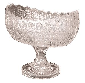 CENTRO DE MESA CANOA EM CRISTAL ECOLOGICO COM PE 27X22,5CM