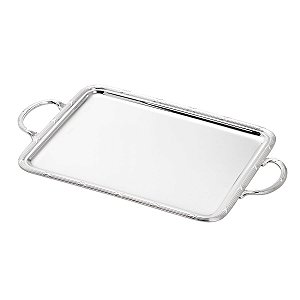 BANDEJA DE PRATA C/ALÇA CROISÉ 49X39CM