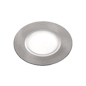 SOUSPLAT DE CRISTAL DE CHUMBO PRATEADO 32,5X32,5X1,8cm