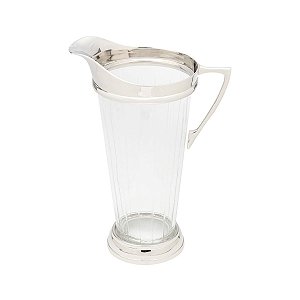 JARRA DE VIDRO LINE CUT C/ BICO E BASE DE AÇO INOX 1,5L