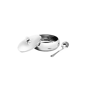 FARINHEIRA DE AÇO INOX C/TAMPA E CONCHA VENEZA 18CM