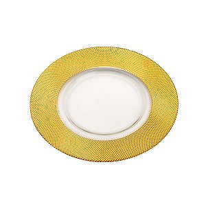 SOUSPLAT DE CRISTAL DOURADO 32,5X32,5X1,8cm