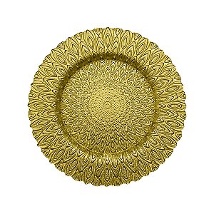 SOUSPLAT DE VIDRO BODRUM DOURADO 33cm