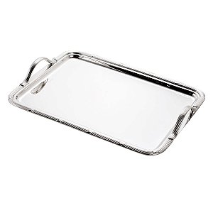 BANDEJA DE PRATA C/ALÇA CROISÉ 49X39CM