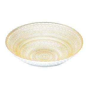 CENTRO DE MESA DE VIDRO ANCARA DOURADO 33x9cm