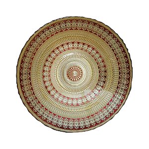 CENTRO DE MESA DE VIDRO ANCARA VERMELHO 33x9cm