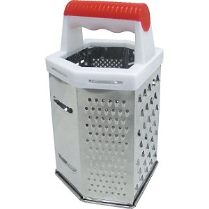 RALADOR DE QUEIJO DE AÇO INOX C/6 FACES PRETO 10X8,5X20CM