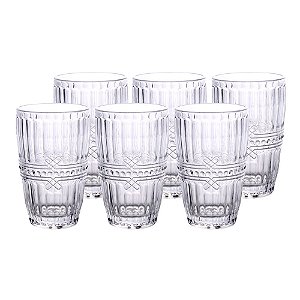 JOGO DE 6 COPOS FRATELLO EM VIDRO 355ML A13CM