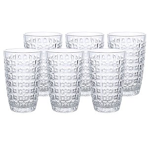 JOGO DE 6 COPOS CHEVALIER EM VIDRO 355ML A13CM