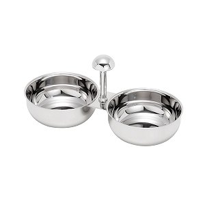 PETISQUEIRA DUPLA DE AÇO INOX ELEGANCE 23X10X12CM