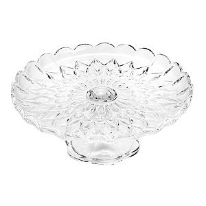 PRATO P/BOLO DE CRISTAL C/PÉ ANGÉLICA 30X12,5CM