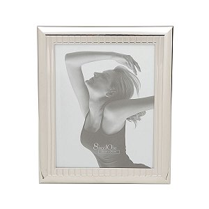 PORTA RETRATO DE AÇO PRATEADO 13X18 CM