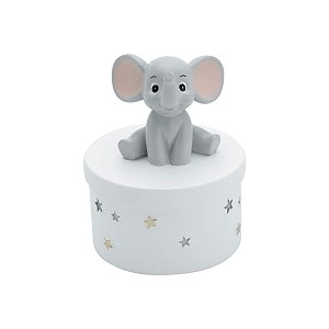 CAIXA REDONDA POLIRESINA ELEFANTE 8x8x10cm
