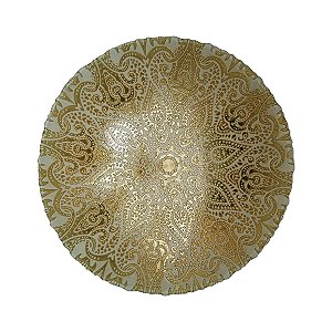 CENTRO DE MESA DE VIDRO ISTAMBUL DOURADO 33x9cm