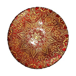 CENTRO DE MESA DE VIDRO ISTAMBUL VERMELHO 33x9cm