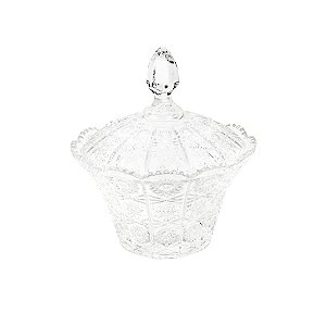 BOMBONIERE DE CRISTAL C/TAMPA STARRY 12X13,5CM
