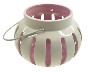 LANTERNA DECORATIVA EM CERÂMICA 11.8CM ROSA