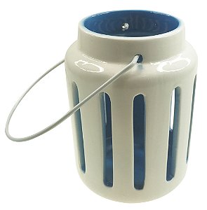 LANTERNA DECORATIVA EM CERÂMICA 14.8CM AZUL