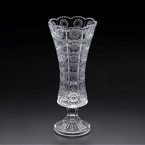 VASO DE CRISTAL C/PÉ STARRY 14X33,5CM