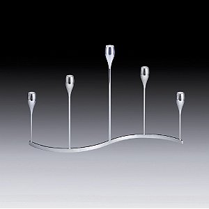 CASTIÇAL CROMADO P/5 VELAS RAVENA 50X34CM