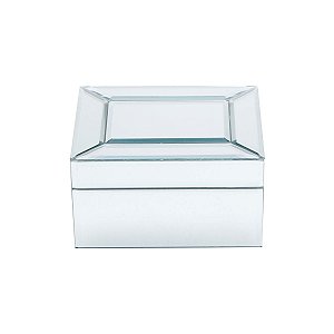 PORTA JÓIA MADEIRA ESPELHADO 15,5X12,5X8,5CM