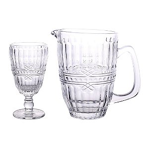 JOGO PARA REFRESCO 7 PECAS FRATELLO EM VIDRO (1,6L+6X330ML)