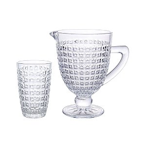 JOGO PARA REFRESCO 7 PECAS CHEVALIER EM VIDRO (1L+6X355ML)
