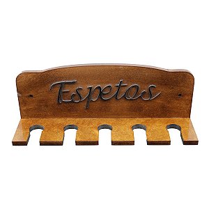 SUPORTE DE MADEIRA PARA ESPETOS 30X8X11CM