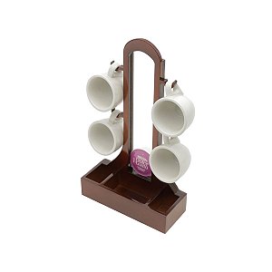 SUPORTE DE MADEIRA PARA XICARA CAPSULAS DOLCE GUSTO 18X7X31CM