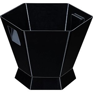CHAMPANHEIRA SEXTAVADA EM ACRILICO L39XP34XA28,5CM COR PRETA
