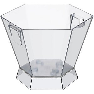 CHAMPANHEIRA SEXTAVADA EM ACRILICO L39XP34X28,5CM COR TRANSPARENTE