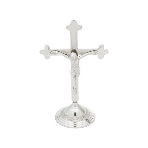 CRUZ DE LATÃO C/ BASE NICKLE 21CM