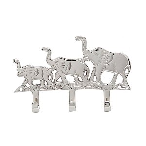 SUPORTE EM FORMA DE 3 ELEFANTES 18CM C/ 3 PINOS