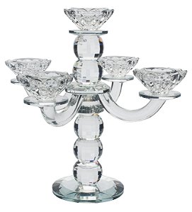 CANDELABRO DE VIDRO PARA 5 VELAS 25CM