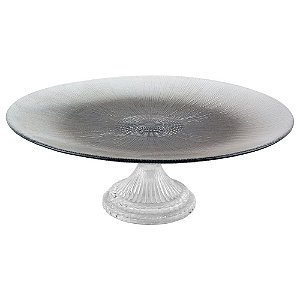 CENTRO DE MESA COM PE EM VIDRO D32XA13 COR PRATA