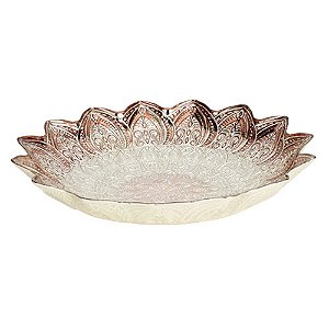 CENTRO DE MESA ORIENTE EM VIDRO D40XA7CM COR MARROM