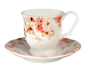 JOGO DE 12 PECAS PARA CAFE CHERRY BLOSSOM EM PORCELANA