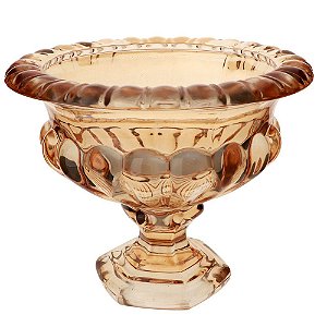 CENTRO DE MESA ATHENAS COM PE EM CRISTAL ECOLOGICO D19XA16CM COR AMBAR