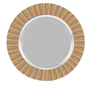 SOUSPLAT EM INOX COM BORDA EM BAMBU 35CM