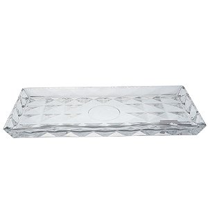 TRAVESSA AQUAMARINE EM CRISTAL ECOLOGICO L35XP17,5XA2,5CM