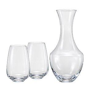 JOGO DE DECANTER E 2 COPOS EM CRISTAL ECOLOGICO (1,5L+2X450ML)