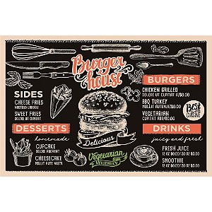 TABUA RETANGULAR BURGUER EM VIDRO L40XP30CM