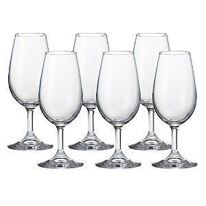 JOGO DE 6 TACAS PARA DEGUSTACAO COLIBRI EM CRISTAL ECOLOGICO 210ML A16CM TRANSPARENTE
