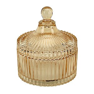 POTICHE CIRCUS EM CRISTAL ECOLOGICO D10XA12CM COR LARANJA