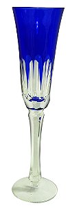 TACA PARA CHAMPANHE LAPIDADA EM CRISTAL ECOLOGICO 130ML COBALT