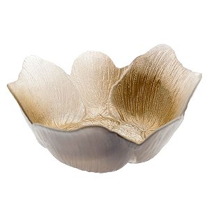 CENTRO DE MESA FOLHAGEM EM VIDRO D16XA6,5 COR DOURADO