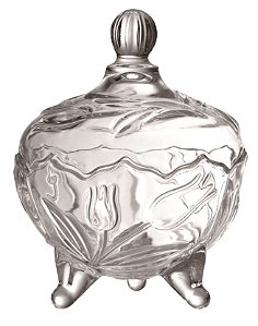 POTICHE GARDEN COM PE EM CRISTAL ECOLOGICO D9,5XA14CM TRANSPARENTE