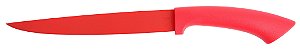 FACA TRINCHANTE EM INOX 8´´1.5MM VERMELHA