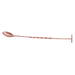 COLHER BAILARINA COM DISCO MACERADOR EM ACO INOX A28CM COR COBRE