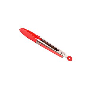 PINÇA DE SILICONE C/CABO DE AÇO INOX CHARMY VERMELHO 27cm